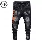 acheter philipp plein jeans for hommes france coupe droite strass crane skinny noir p03